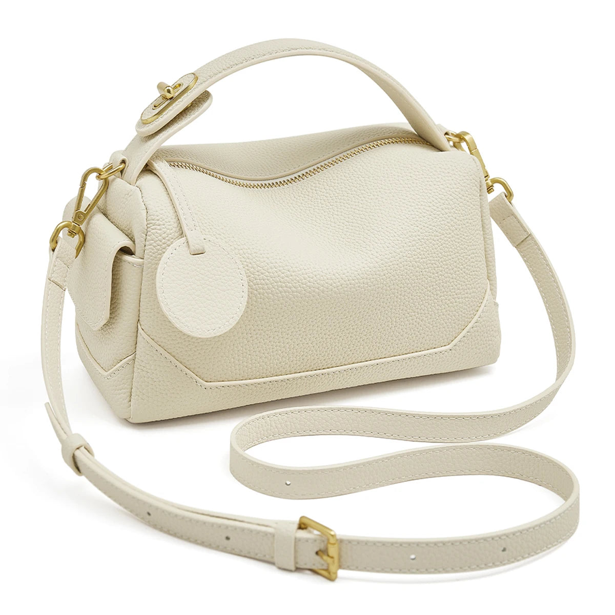Tas Dames - Schoudertas met Handvat en Gouden Details | Chique