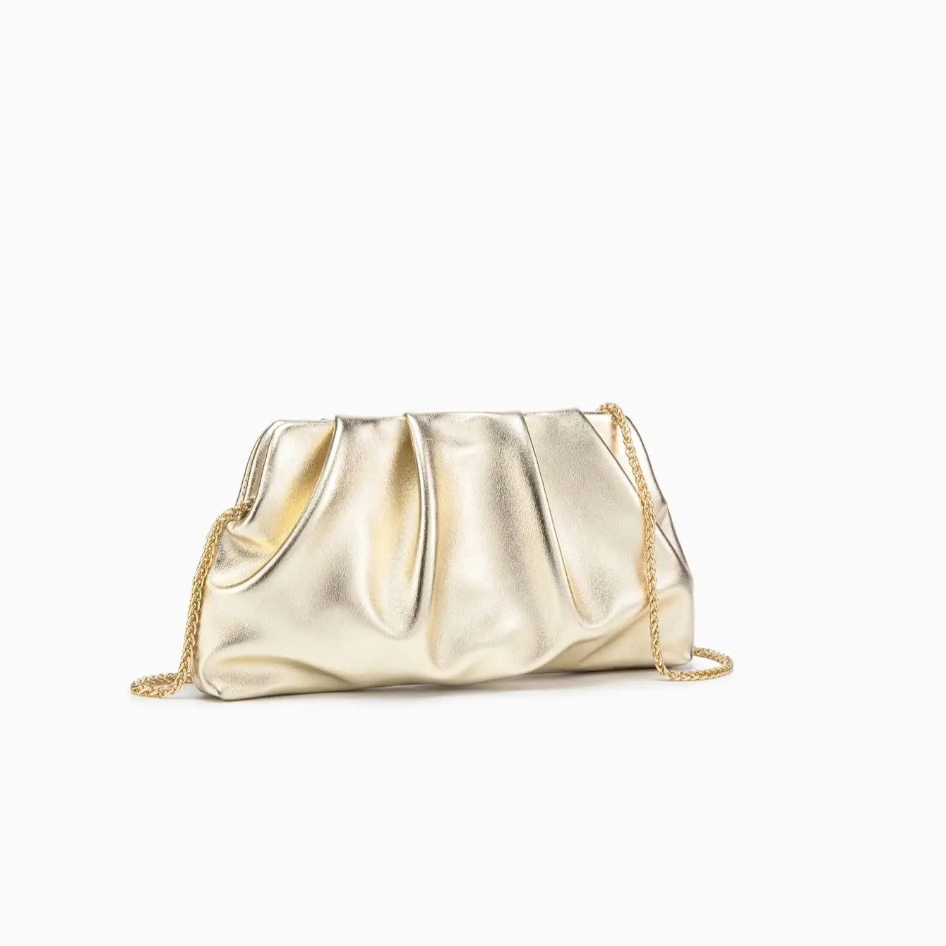 Tas Dames - Geplooide Clutch met Gouden Ketting | Chique