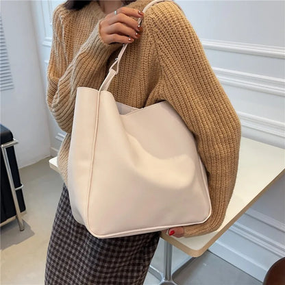 Tas Dames - Grote Bucket Bag met Brede Schouderband | Casual