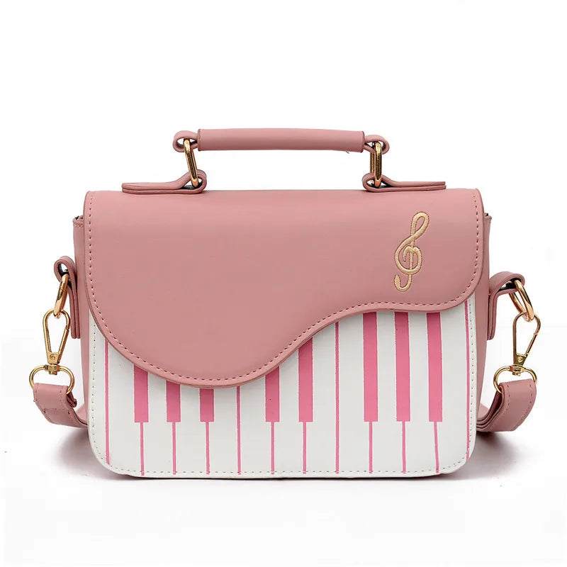Tas Dames - Crossbody Handtas met Piano Print en Notenbalk | Opvallend