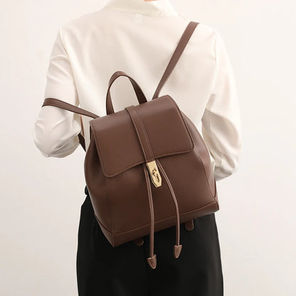 Rugzak Dames - Compacte Tas met Flapsluit en Contrast Detail | Casual