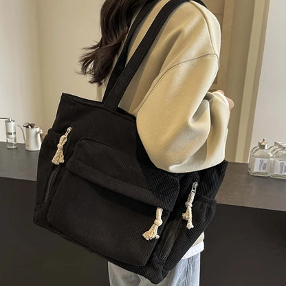 Tas Dames - Grote Shopper met Meerdere Vakken en Kwastjes | Casual