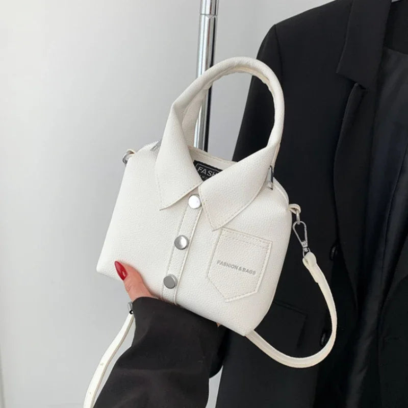 Handtas Dames - Mini Bag met Kraagdetail en Knopen | Stijlvol