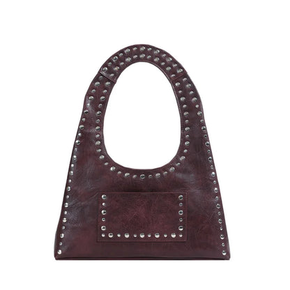 Tas Dames - Schoudertas met Studs en Halfmaan Silhouet | Casual