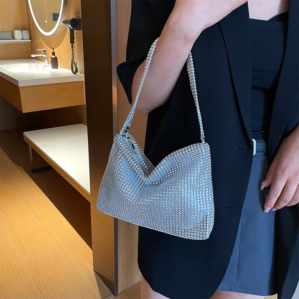 Handtas Dames - Glitter Avondtas met Strass Details | Elegant