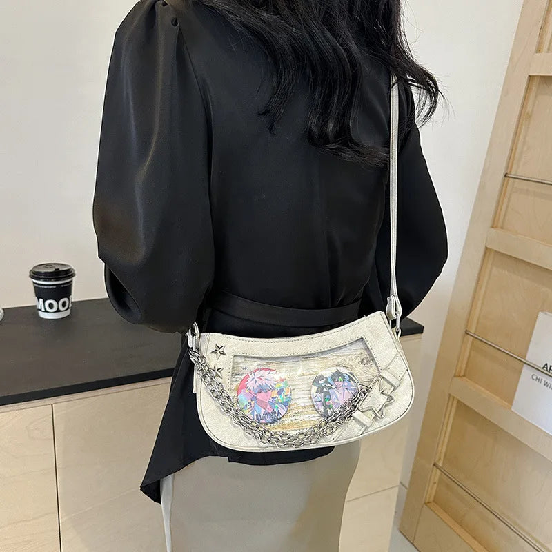 Tas Dames - Crossbody Tas met Ketting en Sterrendetails | Stoer