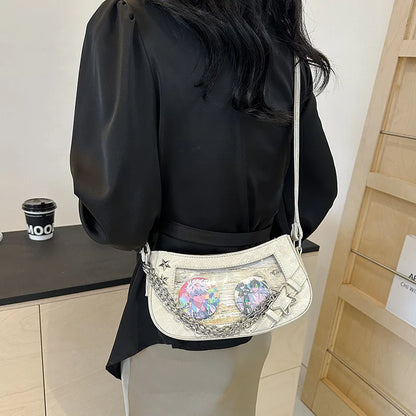 Tas Dames - Crossbody Tas met Ketting en Sterrendetails | Stoer
