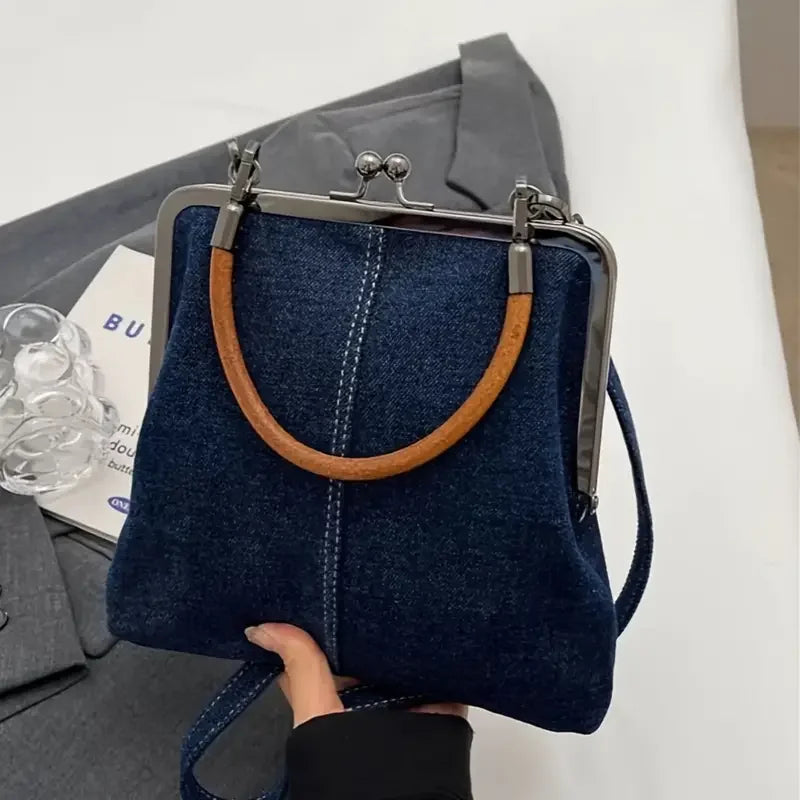 Handtas Dames - Retro Klikslot Tas met Rond Handvat | Chique
