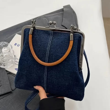 Handtas Dames - Retro Klikslot Tas met Rond Handvat | Chique