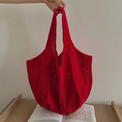 Tas Dames - Grote Gehaakte Shopper met Open Vlechtstructuur | Boho