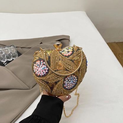 Handtas Dames - Hartvormige Avondtas met Pailletten | Glamour