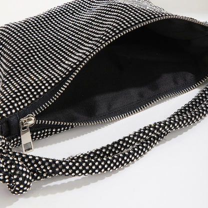 Tas Dames - Glinsterende Schoudertas met Knoopdetail | Feest