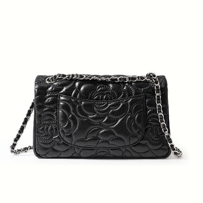 Tas Dames - Chique Schoudertas met Ketting en Rozenreliëf | Elegant