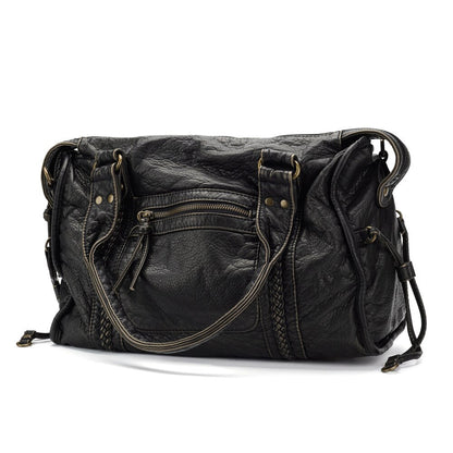 Tas Dames - Ruime Handtas met Gevlochten Details en Frontritsvak | Vintage