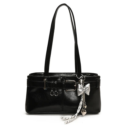 Tas Dames - Schoudertas met Gesp en Strik Hanger | Stijlvol