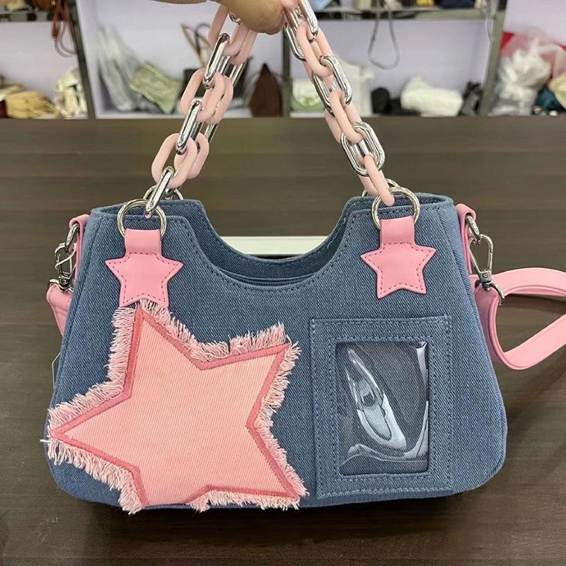 Tas Dames - Y2K Handtas met Sterren en Ketting | Opvallend