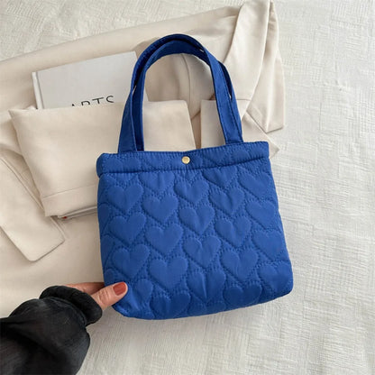 Tas Dames - Kleine Quilted Shopper met Hartjespatroon | Casual