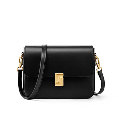 Tas Dames - Gestructureerde Flap Tas met Gouden Slot | Klassiek
