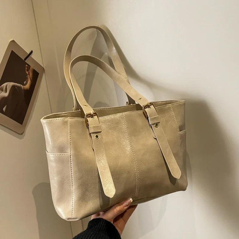 Tas Dames - Grote Tote Bag met Zijvakken en Hengsels | Casual