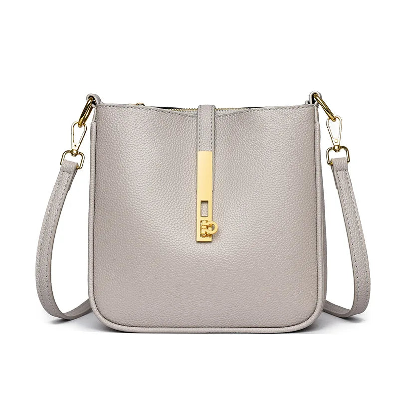 Crossbody Tas Dames - Strakke Tas met Gouden Draaislot | Chique