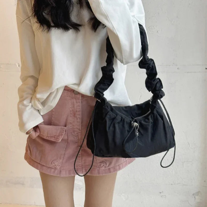 Schoudertas Dames - Gewatteerde Tas met Gerimpeld Detail | Casual