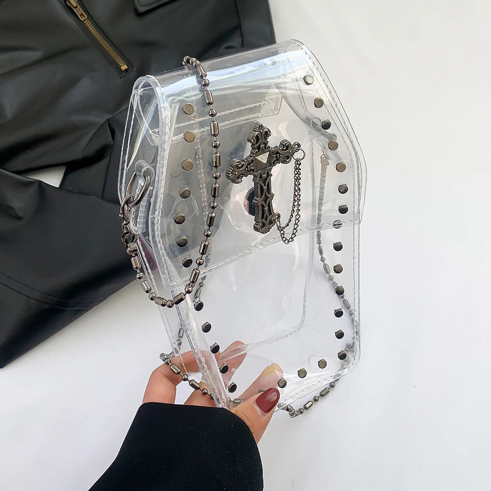 Handtas Dames - Gothic Crossbody met Ketting en Studs | Stoer