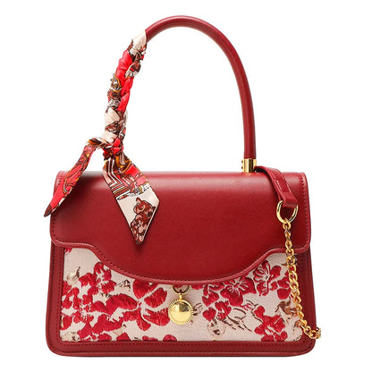 Handtas Dames - Elegante Tas met Bloemenprint en Sjaaltje | Chique