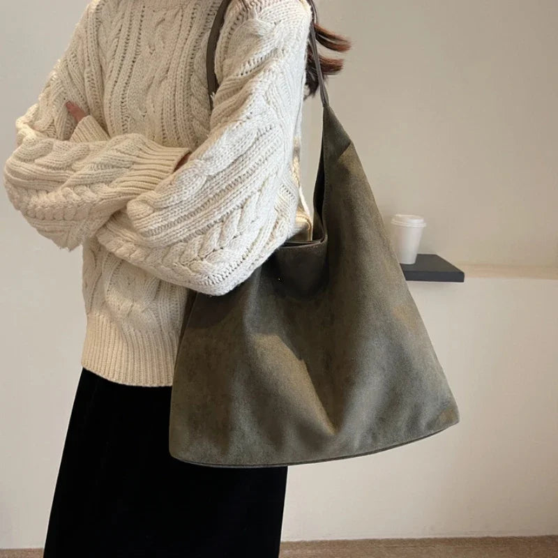 Tas Dames - Grote Zachte Hobo met Brede Schouderband en Open Top | Casual