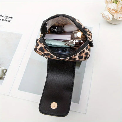 Tas Dames - Mini Crossbody met Luipaardprint en Kroon Detail | Casual