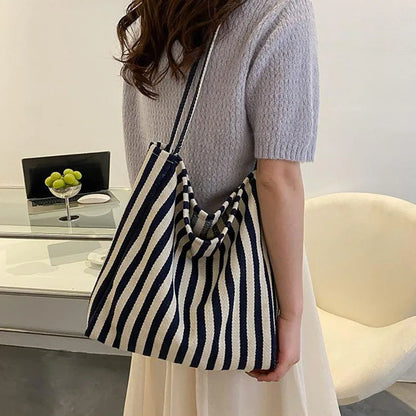 Shopper Dames - Grote Tote Bag met Streepjesprint | Casual