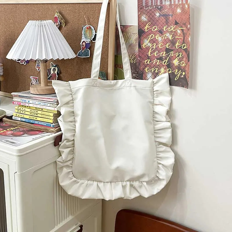Tas Dames - Grote Shopper met Ruches en Schouderbanden | Romantisch