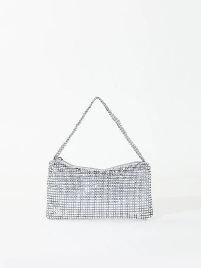 Tas Dames - Glinsterende Avondtas met Strass Ketting | Feest