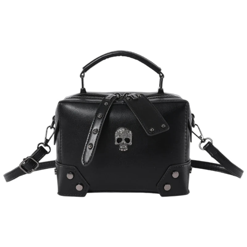 Tas Dames - Crossbody met Schedel Detail en Zilveren Studs | Casual