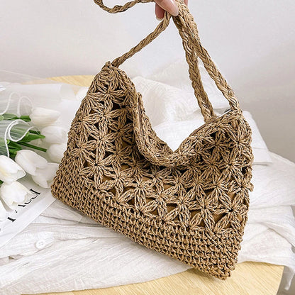 Schoudertas Dames - Gevlochten Zomertas met Open Weef | Shopper
