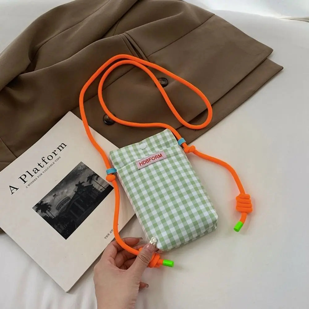 Crossbody Tas Dames - Mini Telefoontas met Ruitjesprint | Casual