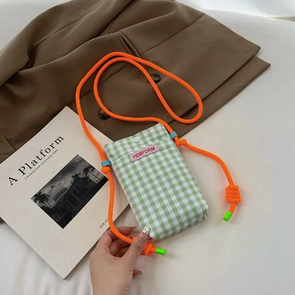 Crossbody Tas Dames - Mini Telefoontas met Ruitjesprint | Casual