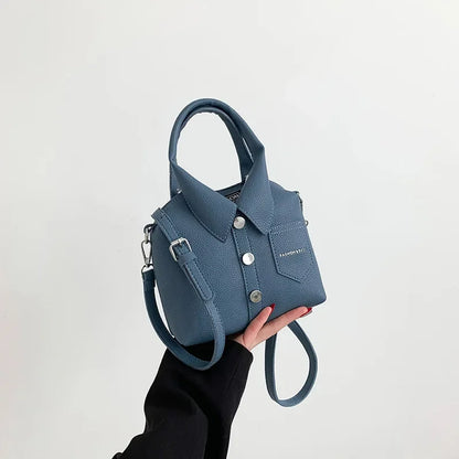 Handtas Dames - Mini Bag met Kraagdetail en Knopen | Stijlvol
