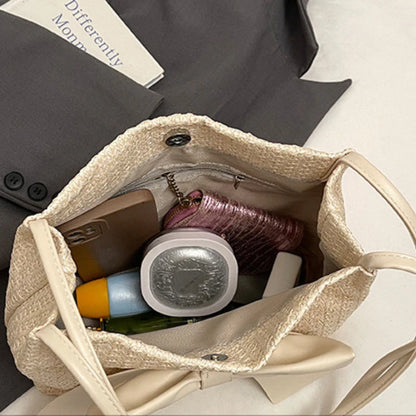 Tas Dames - Gevlochten Shopper met Oversized Strik | Zomer