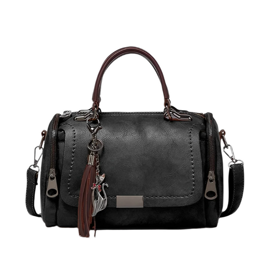 Tas Dames - Stoere Boston Stijl met Kwastje en Dubbele Rits | Casual