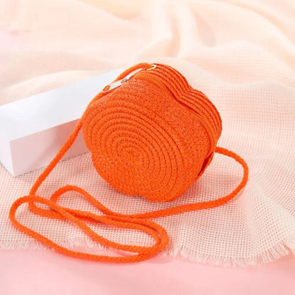 Tas Dames - Ronde Gevlochten Zomertas met Crossbody Riem | Casual