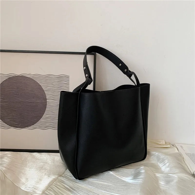 Tas Dames - Grote Bucket Bag met Brede Schouderband | Casual