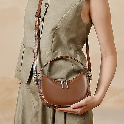Tas Dames - Halfmaan Crossbody met Dubbele Rits en Ring | Klassiek