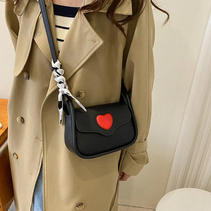 Tas Dames - Mini Crossbody met Hartdetail en Strik | Schattig