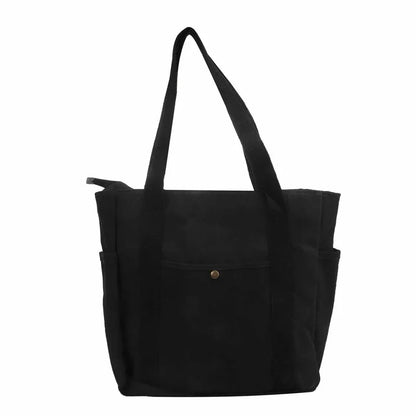 Tas Dames - Ruime Shopper met Zijvakken en Drukknoop | Casual