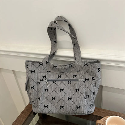 Shopper Dames - Gewatteerde Tote Bag met Strikjesprint | Casual