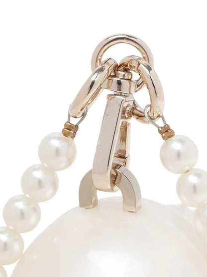 Tas Dames - Parelmoer Minitas met Parelketting en Kwastje | Chique