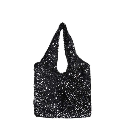 Tas Dames - Grote Pailletten Shopper met Enkele Band | Glamour