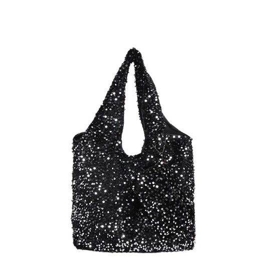 Tas Dames - Grote Pailletten Shopper met Enkele Band | Glamour