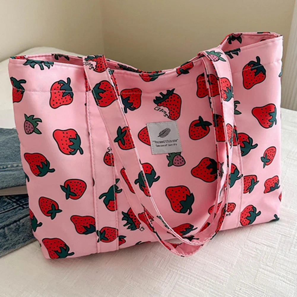 Shopper Dames - Grote Tote Bag met Kersjesprint | Casual