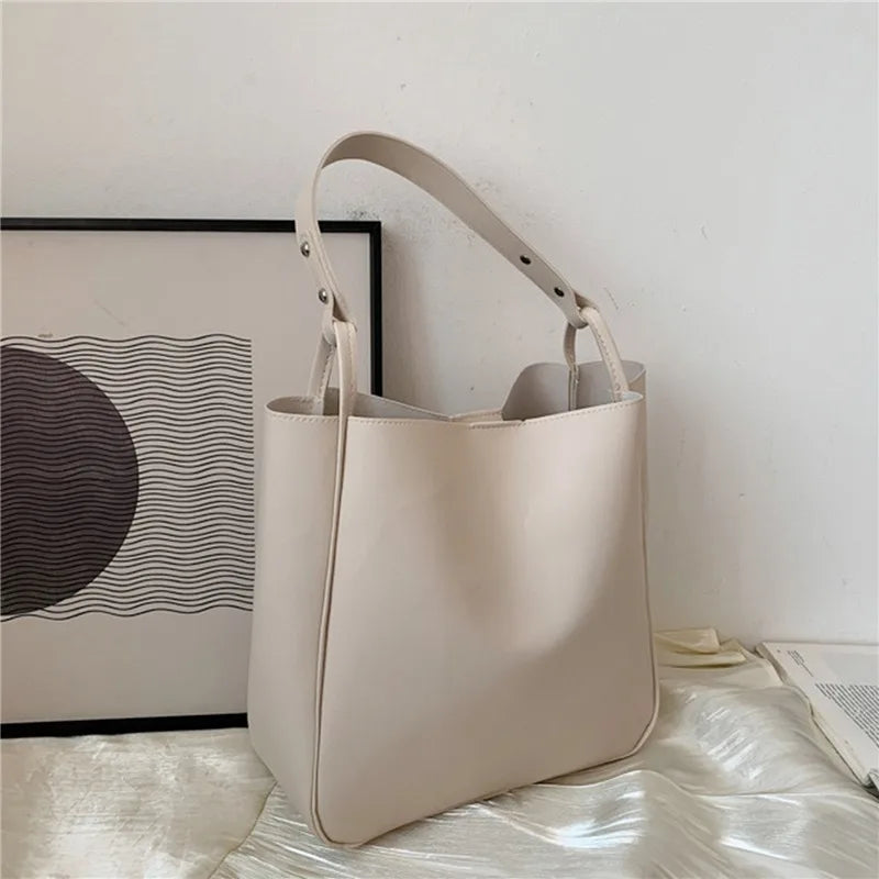 Tas Dames - Grote Bucket Bag met Brede Schouderband | Casual